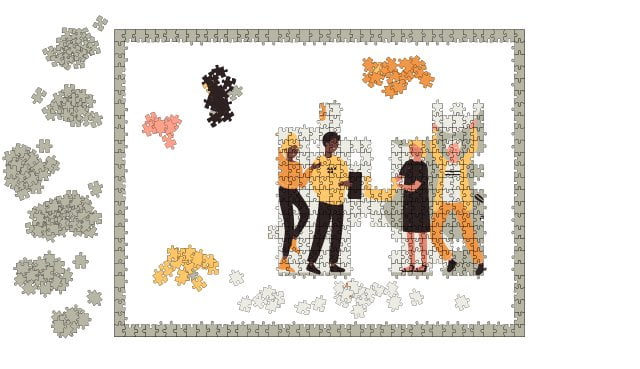 Astuce 2 : Poser le bord du puzzle et ensuite les objets marquants