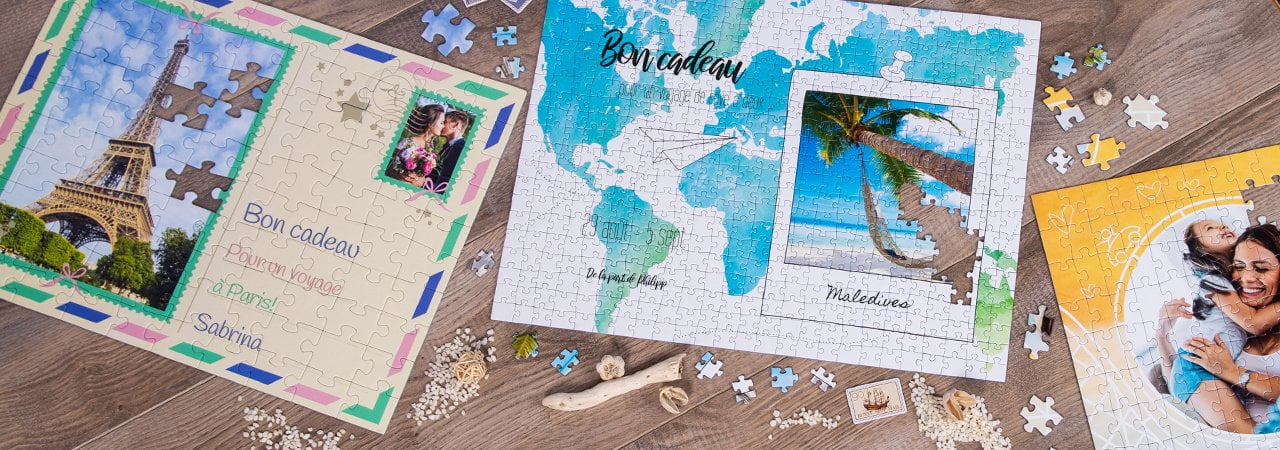 Bon Cadeau sur puzzle - vacances