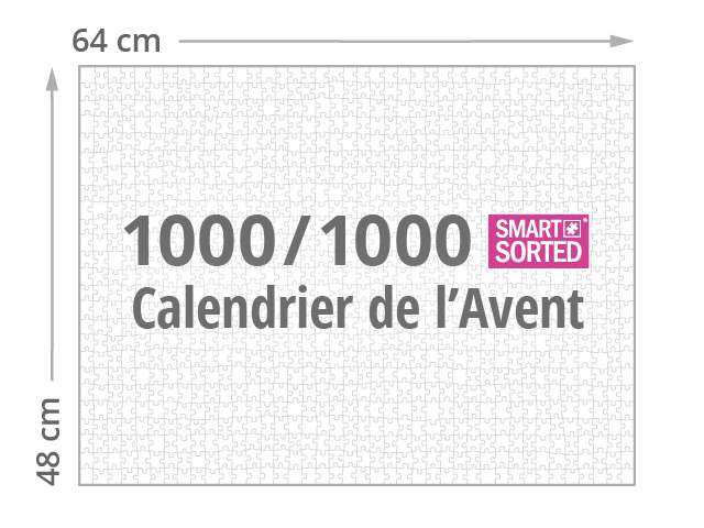 Dimensions du puzzle de 1000 pièces / SMART SORTED / Calendrier de l’Avent